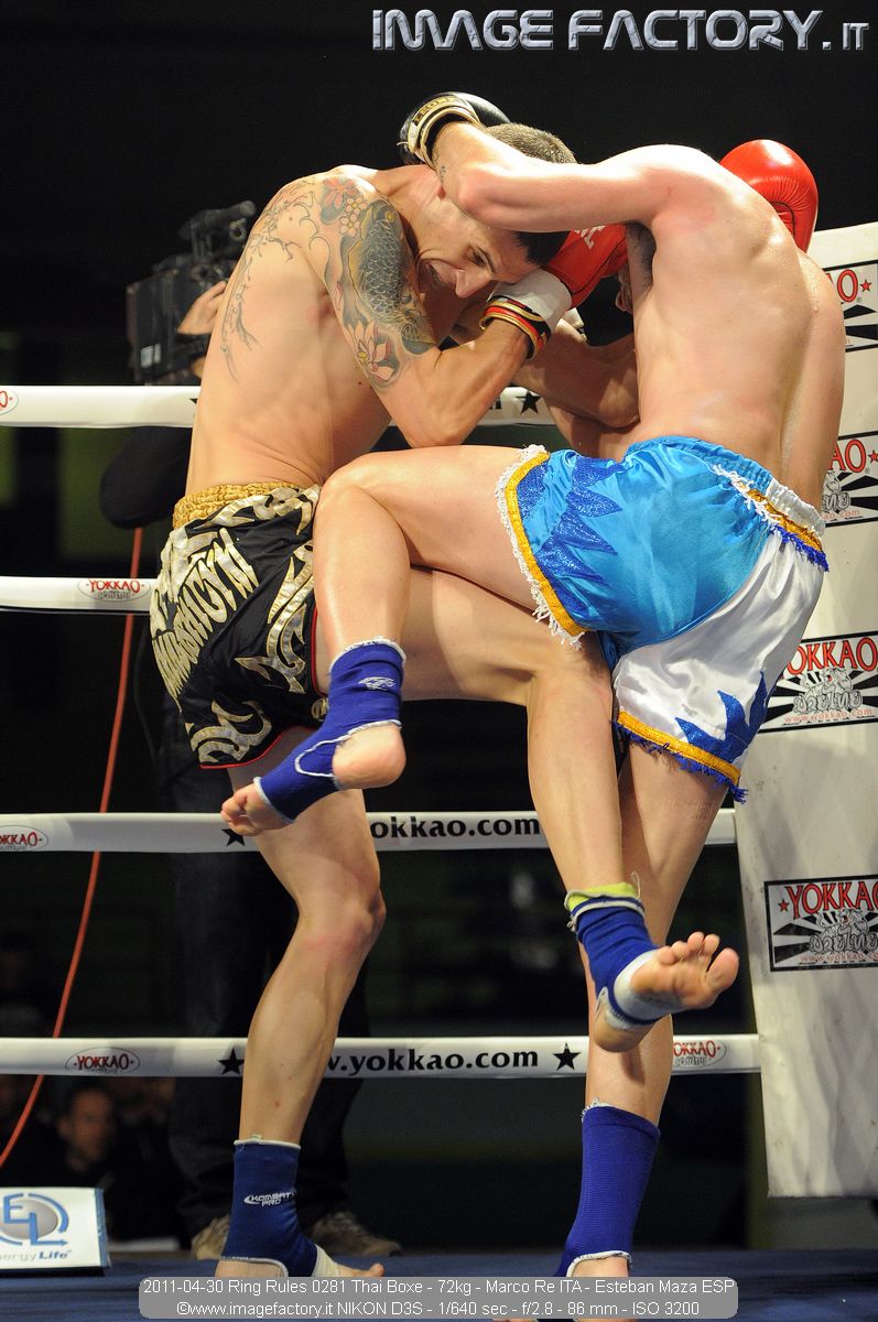 2011-04-30 Ring Rules 0281 Thai Boxe - 72kg - Marco Re ITA - Esteban Maza ESP